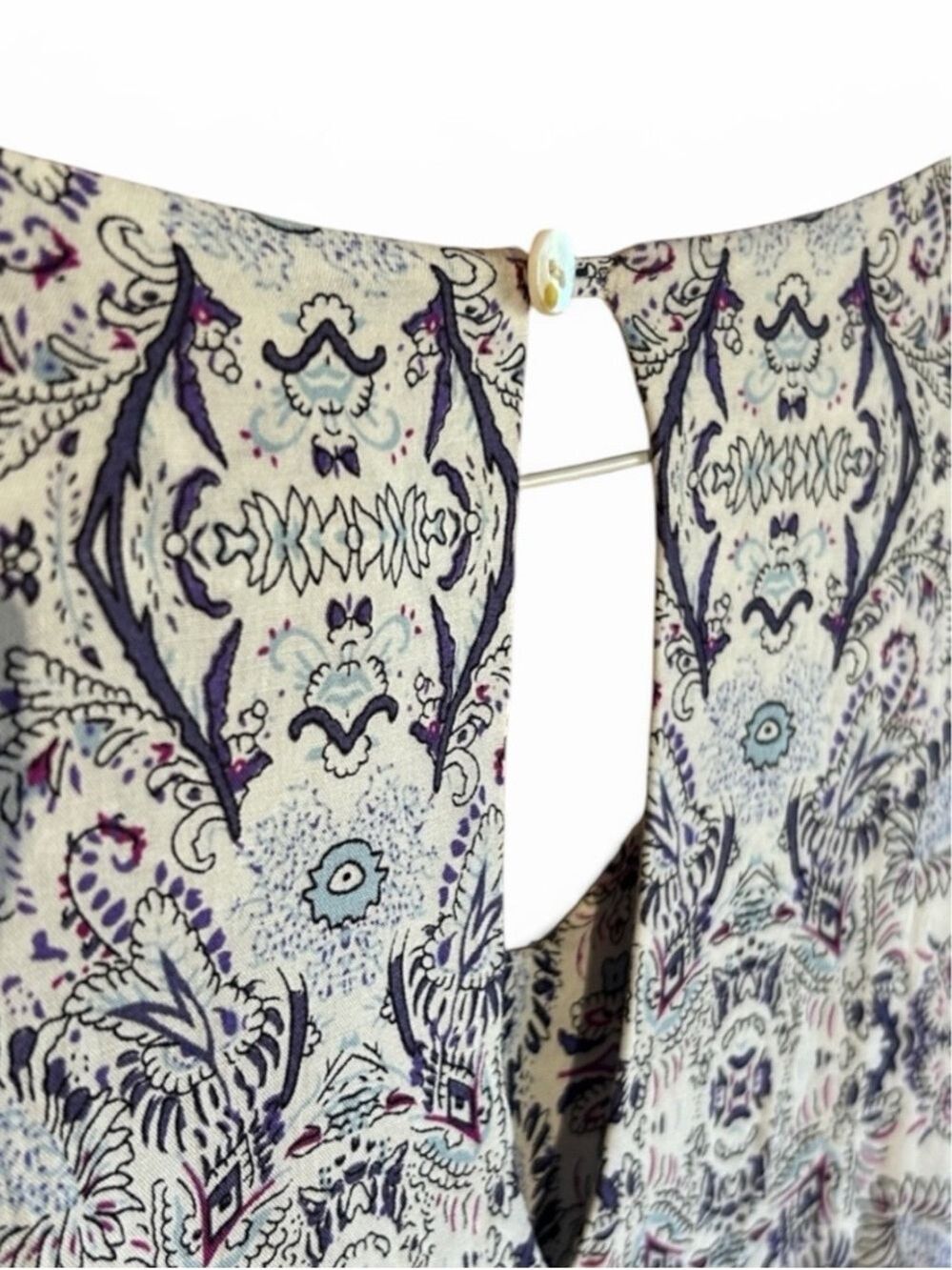 Sundance Terraza Dress in Blue and Gold Floral Print 3/4 Sleeves Medium - Picture 7 of 11